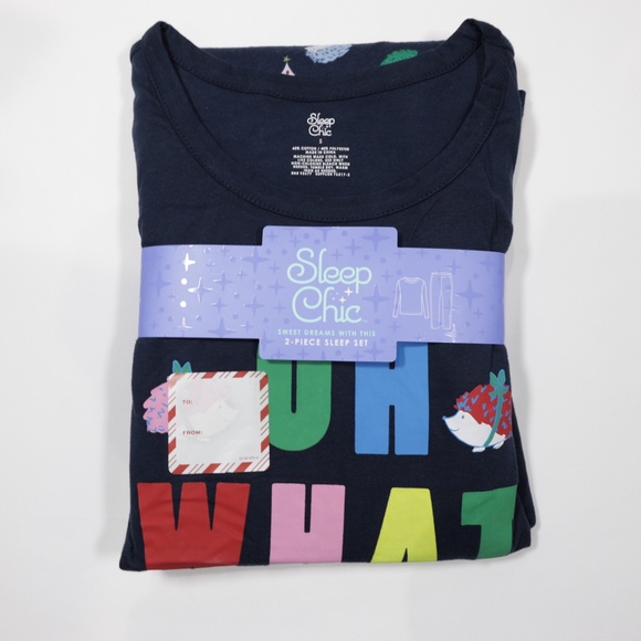 Sleep Chic Women's Graphic T-Shirts Pants 2 Piece Pajama Set Color Blue Size S - Picture 6 of 7